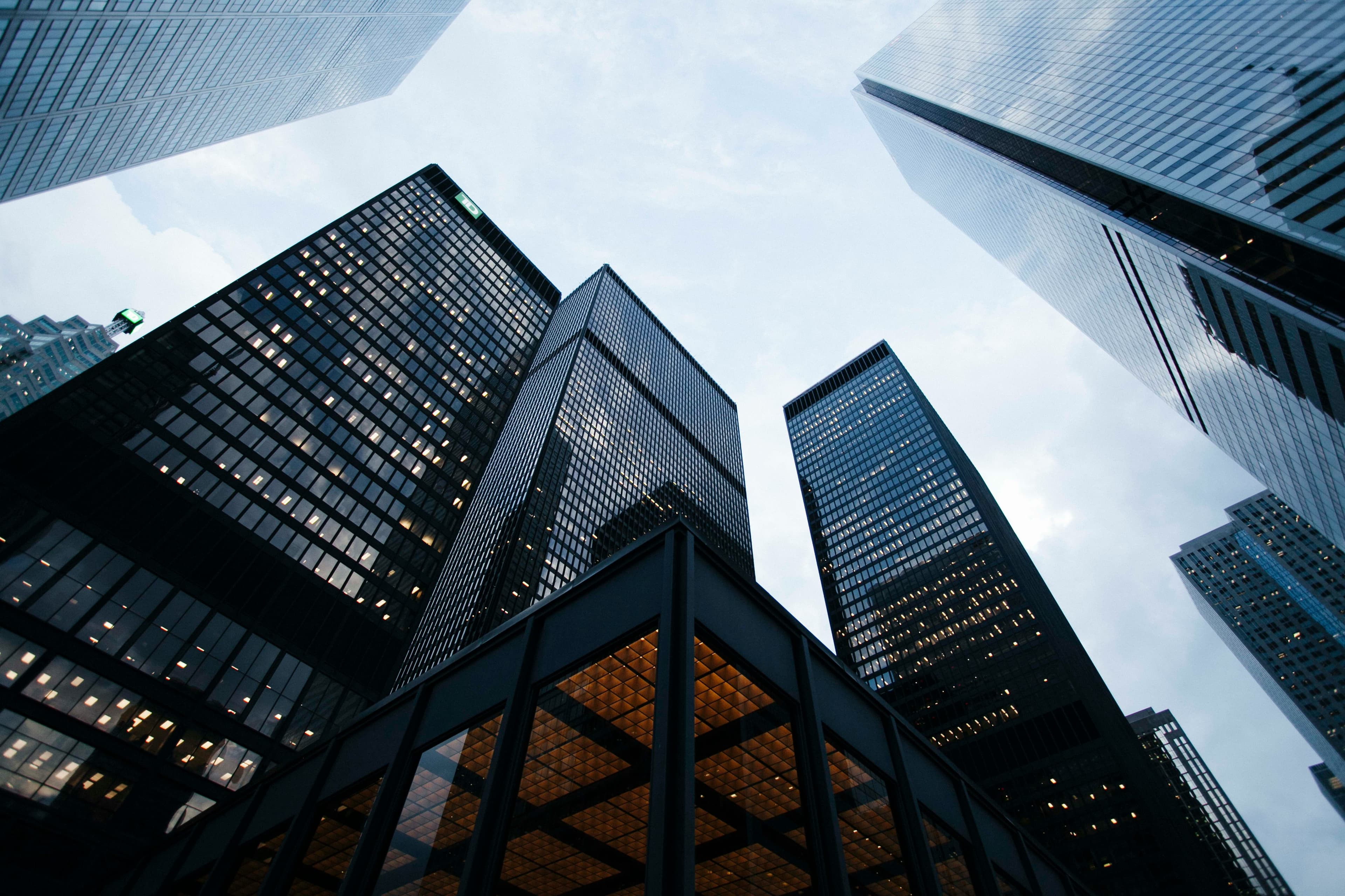 Modern business district representing dependable IT service operations